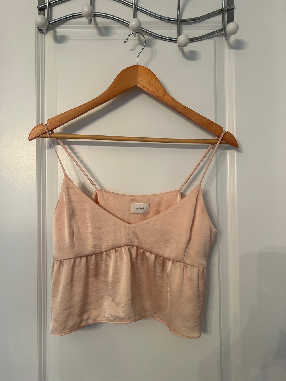 Wilfred Blush Satin Cami Crop Top